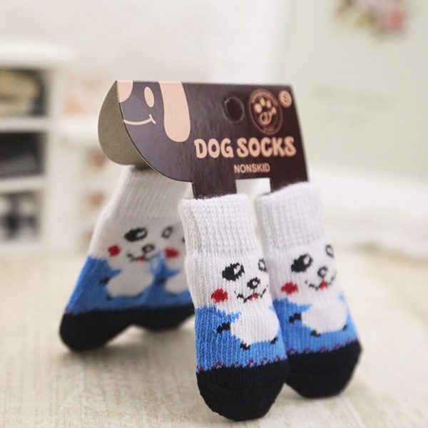 lovely pet Fashion Pets Dogs Socks 4Pcs Cute Puppy Dogs Pet Knits Socks Anti Slip Skid Bottom 2