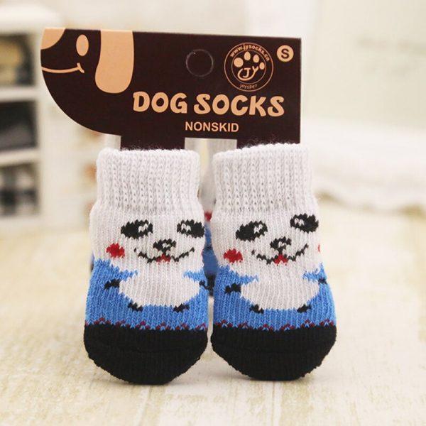 lovely pet Fashion Pets Dogs Socks 4Pcs Cute Puppy Dogs Pet Knits Socks Anti Slip Skid Bottom 1