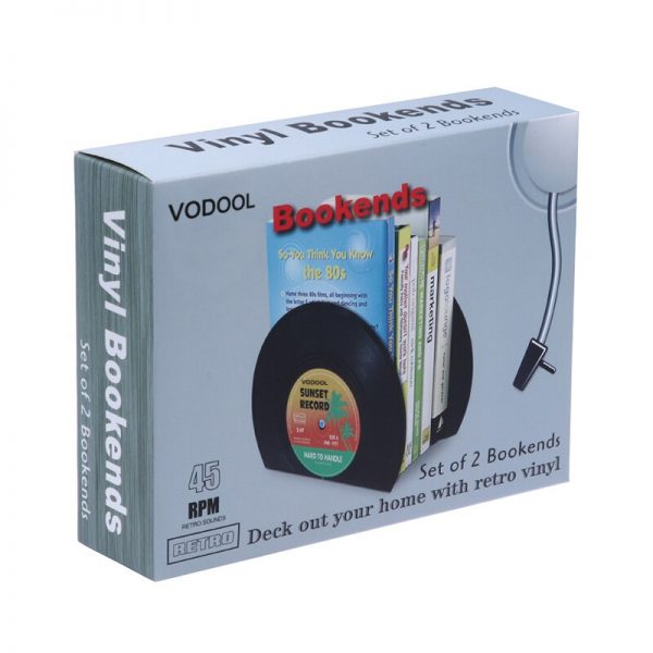VODOOL 1Set/2Pcs New Arrivals Retro Office Accessories Record Bookends Vinyl Bookends Desk Organizer Desktop School Book Holder  5